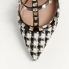 Rockstud Pumps aus Pied-De-Poule-Stoff 100 mm