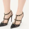 Rockstud-Pumps mit Riemchen und 100-mm-Absatz