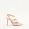 Rockstud-Pumps mit Riemchen und 100-mm-Absatz