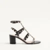 Rockstud-Sandalen aus Kalbsleder mit Fesselriemchen und 60-mm-Absatz