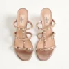 Rockstud Slide Sandal aus laminiertem Nappaleder 60 mm