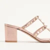 Rockstud Slide Sandal aus laminiertem Nappaleder 60 mm