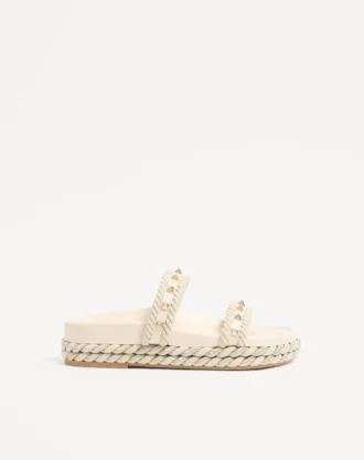 Rockstud Slide Sandale aus Kalbsleder 20 mm