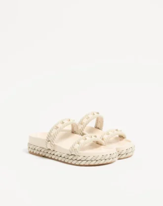 Rockstud Slide Sandale aus Kalbsleder 20 mm