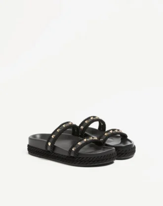 Rockstud Slide Sandale aus Kalbsleder 20 mm Rockstud Slide Sandale aus Kalbsleder 20 mm