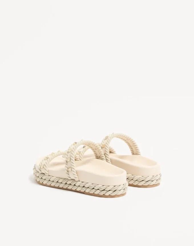 Rockstud Slide Sandale aus Kalbsleder 20 mm