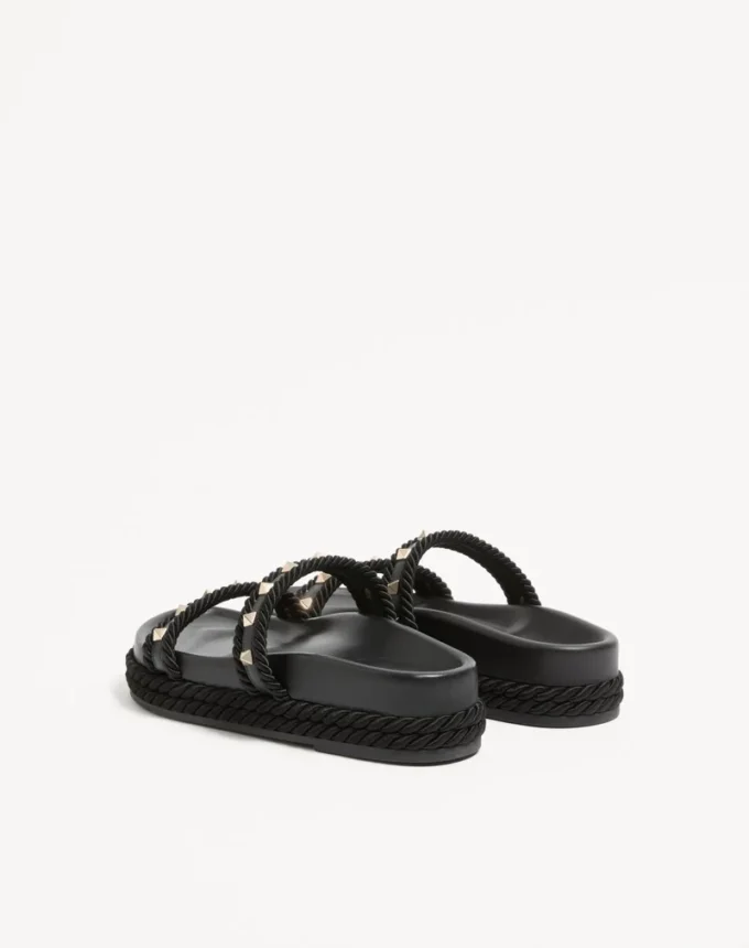 Rockstud Slide Sandale aus Kalbsleder 20 mm