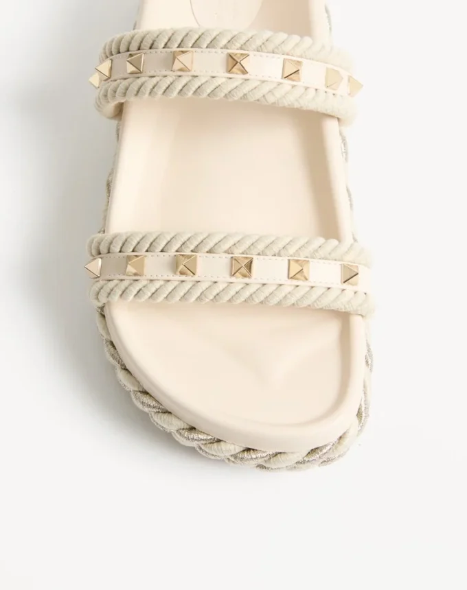 Rockstud Slide Sandale aus Kalbsleder 20 mm