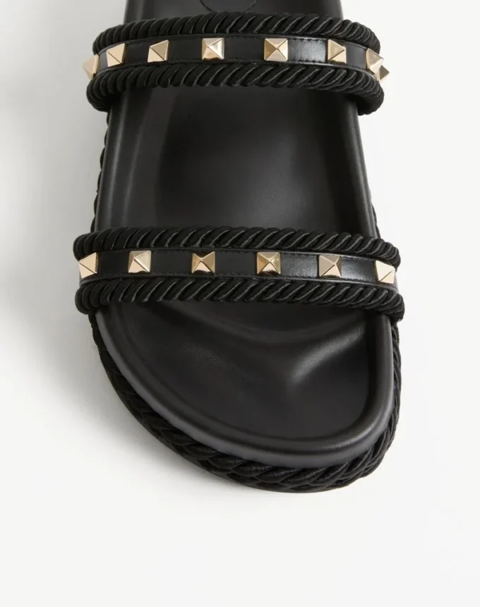 Rockstud Slide Sandale aus Kalbsleder 20 mm