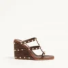 Rockstud Wedge Slide aus Kalbsleder mit Cornely-Stickerei 100 mm Rockstud Wedge Slide aus Kalbsleder mit Cornely-Stickerei 100 mm