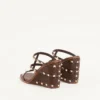 Rockstud Wedge Slide aus Kalbsleder mit Cornely-Stickerei 100 mm Rockstud Wedge Slide aus Kalbsleder mit Cornely-Stickerei 100 mm