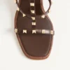 Rockstud Wedge Slide aus Kalbsleder mit Cornely-Stickerei 100 mm Rockstud Wedge Slide aus Kalbsleder mit Cornely-Stickerei 100 mm