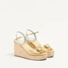 Royal Wedge Sandal aus metallischem Nappaleder 100 mm Royal Wedge Sandal aus metallischem Nappaleder 100 mm