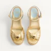 Royal Wedge Sandal aus metallischem Nappaleder 100 mm Royal Wedge Sandal aus metallischem Nappaleder 100 mm
