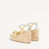 Royal Wedge Sandal aus metallischem Nappaleder 100 mm Royal Wedge Sandal aus metallischem Nappaleder 100 mm