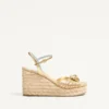 Royal Wedge Sandal aus metallischem Nappaleder 100 mm Royal Wedge Sandal aus metallischem Nappaleder 100 mm
