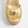 Royal Wedge Sandal aus metallischem Nappaleder 100 mm Royal Wedge Sandal aus metallischem Nappaleder 100 mm