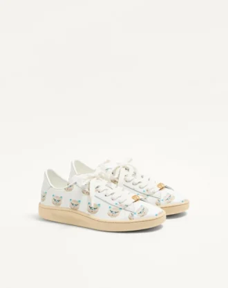 Royco Sneaker aus Nappakalbsleder mit Le Chat De La Maison-Motiv