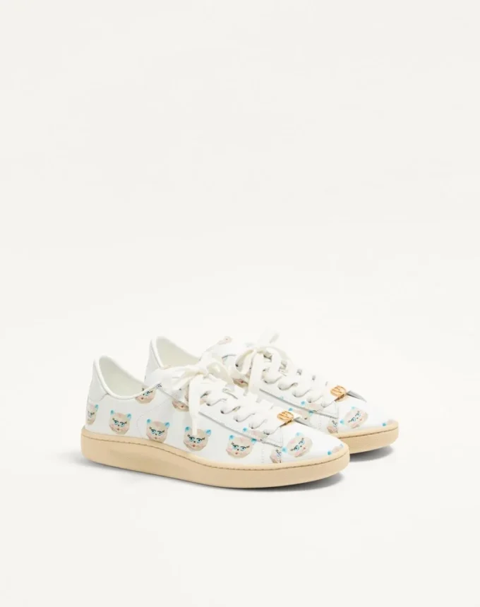 Royco Sneaker aus Nappakalbsleder mit Le Chat De La Maison-Motiv Royco Sneaker aus Nappakalbsleder mit Le Chat De La Maison-Motiv