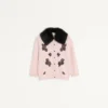 Strickjacke mit Lammfellkragen Strickjacke mit Lammfellkragen