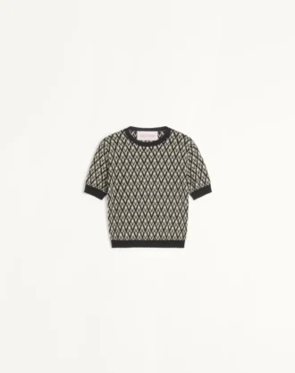 Toute La V Jacquard-Wollpullover
