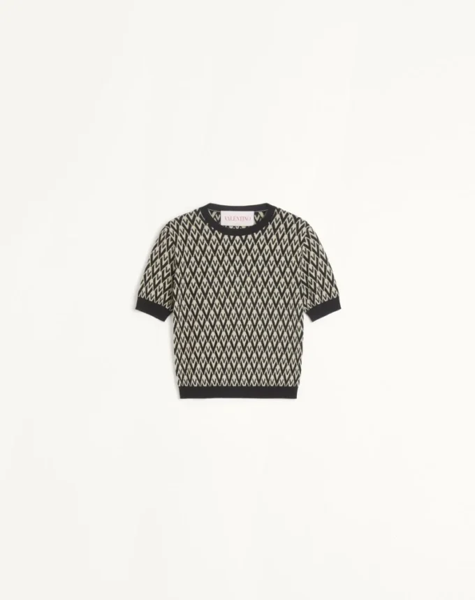 Toute La V Jacquard-Wollpullover Toute La V Jacquard-Wollpullover