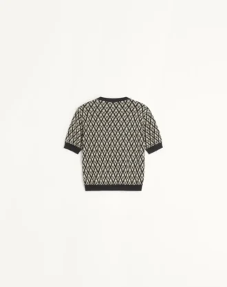 Toute La V Jacquard-Wollpullover