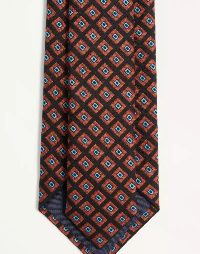 Valentie Jacquard-Baumwollkrawatte mit Kammermuster und VLogo-Signaturdetail Valentie Jacquard-Baumwollkrawatte mit Kammermuster und VLogo-Signaturdetail