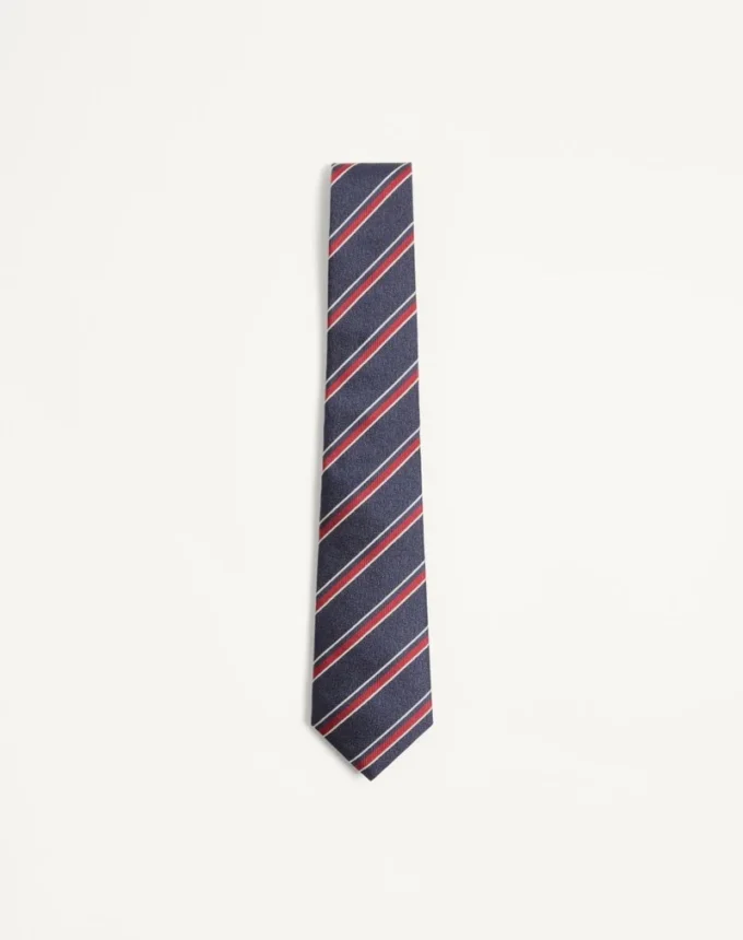 Valentie Jacquard-Seidenkrawatte im Regimental-Stil