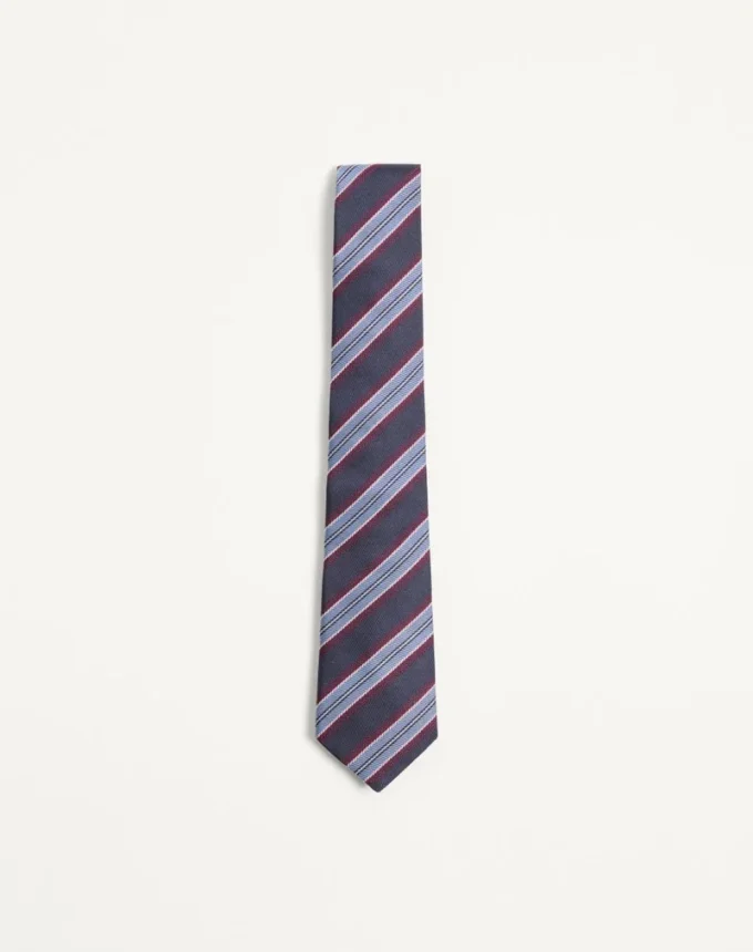 Valentie Jacquard-Seidenkrawatte im Regimental-Stil Valentie Jacquard-Seidenkrawatte im Regimental-Stil