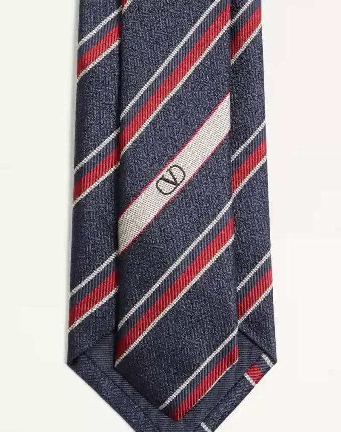 Valentie Jacquard-Seidenkrawatte im Regimental-Stil