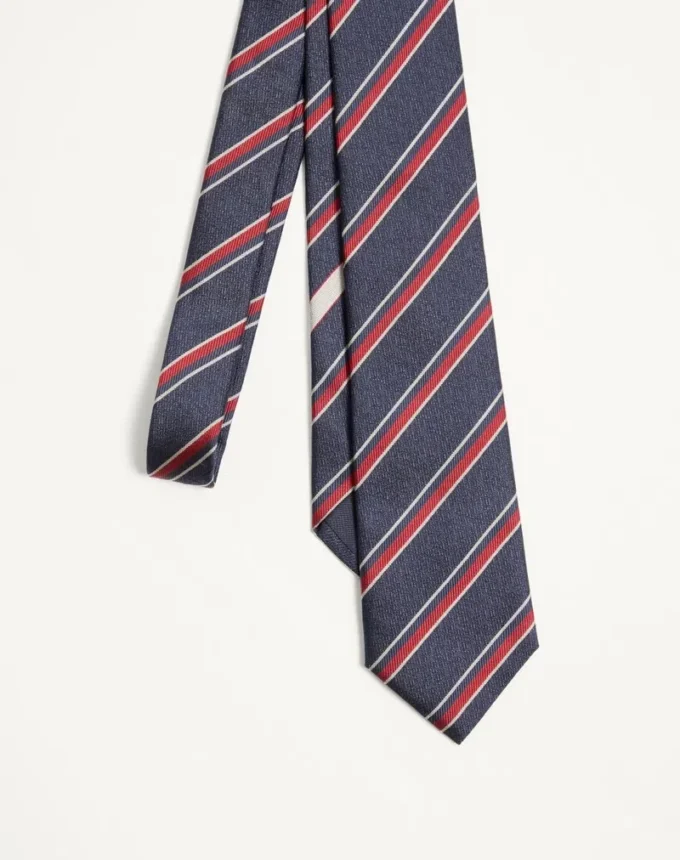 Valentie Jacquard-Seidenkrawatte im Regimental-Stil