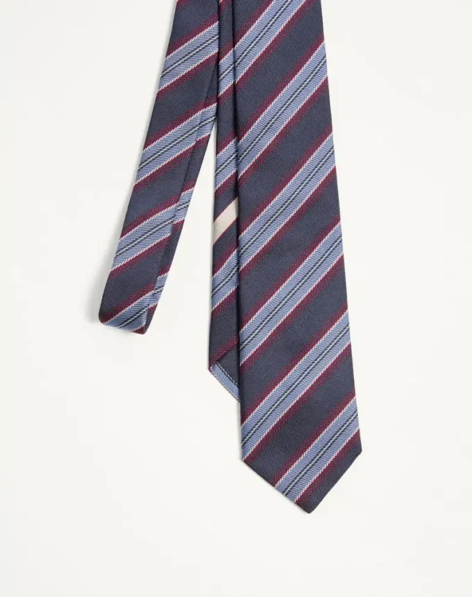 Valentie Jacquard-Seidenkrawatte im Regimental-Stil Valentie Jacquard-Seidenkrawatte im Regimental-Stil