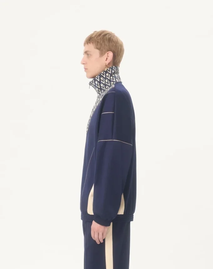 Valentino Acetat-Sweatshirt mit Reißverschluss und eingearbeitetem „Toute La V”-Print Valentino Acetat-Sweatshirt mit Reißverschluss und eingearbeitetem „Toute La V”-Print