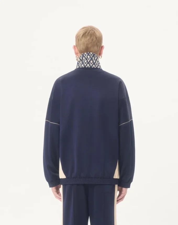 Valentino Acetat-Sweatshirt mit Reißverschluss und eingearbeitetem „Toute La V”-Print Valentino Acetat-Sweatshirt mit Reißverschluss und eingearbeitetem „Toute La V”-Print