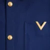 Valentino Baumwoll-Gabardine-Hemdjacke mit VGold Valentino Baumwoll-Gabardine-Hemdjacke mit VGold