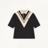 Valentino Baumwoll-Polo mit eingearbeitetem V und gesticktem Panther-Aufnäher Valentino Baumwoll-Polo mit eingearbeitetem V und gesticktem Panther-Aufnäher