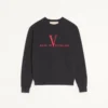 Valentino Baumwoll-Sweatshirt mit Rundhalsausschnitt und „Made In Valentino”-Print Valentino Baumwoll-Sweatshirt mit Rundhalsausschnitt und „Made In Valentino”-Print