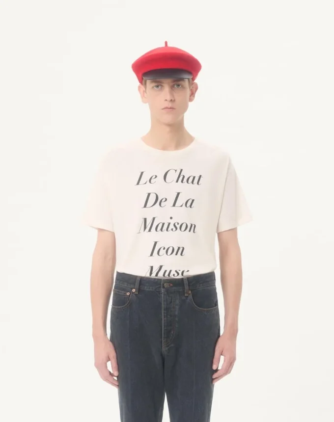 Valentino Baumwoll-T-Shirt mit Le Chat De La Maison Icon Muse Anti Hero Print