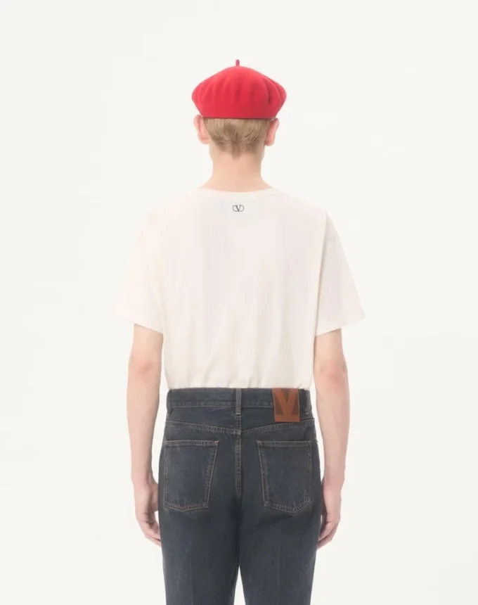 Valentino Baumwoll-T-Shirt mit Le Chat De La Maison Icon Muse Anti Hero Print