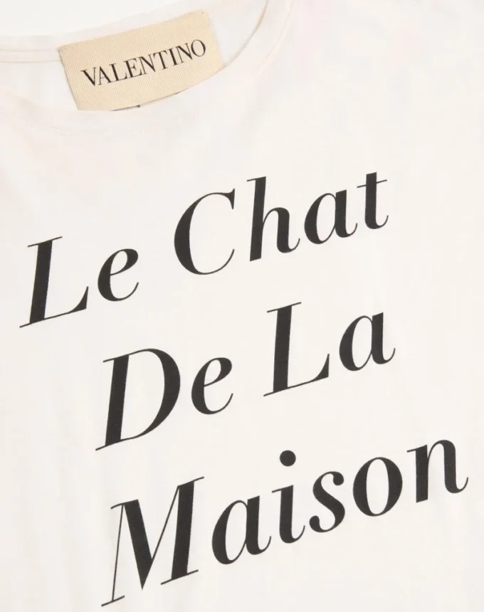 Valentino Baumwoll-T-Shirt mit Le Chat De La Maison Icon Muse Anti Hero Print