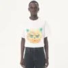 Valentino Baumwoll-T-Shirt mit Le Chat De La Maison-Print Valentino Baumwoll-T-Shirt mit Le Chat De La Maison-Print