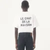 Valentino Baumwoll-T-Shirt mit Le Chat De La Maison-Print Valentino Baumwoll-T-Shirt mit Le Chat De La Maison-Print