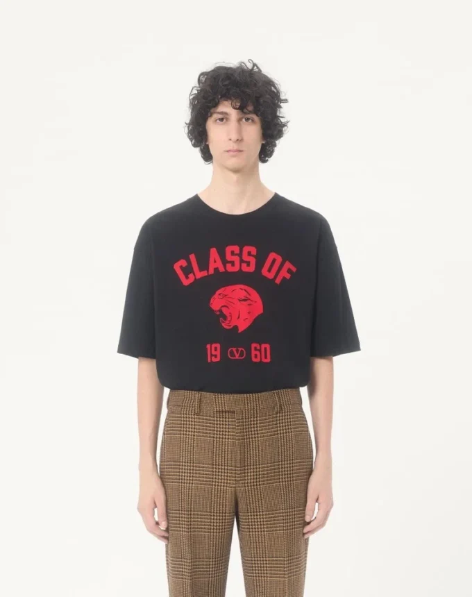 Valentino Baumwoll-T-Shirt mit Panther-Print Valentino Baumwoll-T-Shirt mit Panther-Print