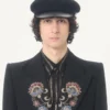 Valentino bestickte Jacke mit Gürtel aus Grain De Poudre-Wolle Valentino bestickte Jacke mit Gürtel aus Grain De Poudre-Wolle