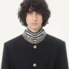 Valentino bestickte Jacke mit Gürtel aus Wollgabardine mit VGold Valentino bestickte Jacke mit Gürtel aus Wollgabardine mit VGold