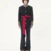 Valentino bestickte Jacke mit Gürtel aus Wollgabardine mit VGold Valentino bestickte Jacke mit Gürtel aus Wollgabardine mit VGold