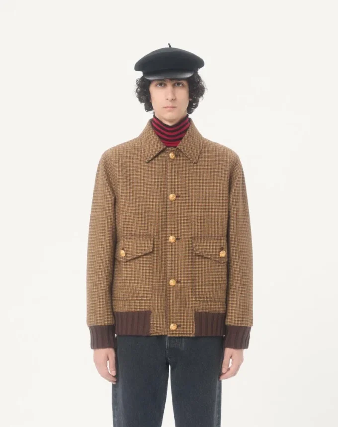 Valentino Bomberjacke aus Wolle mit Hahnentrittmuster Valentino Bomberjacke aus Wolle mit Hahnentrittmuster