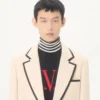 Valentino Einreihige Jacke aus Wollgabardine Valentino Einreihige Jacke aus Wollgabardine