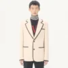 Valentino Einreihige Jacke aus Wollgabardine Valentino Einreihige Jacke aus Wollgabardine